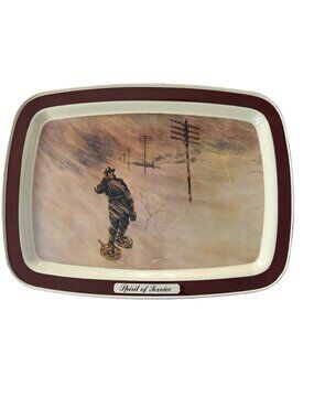 Vintage Bell System AT&T Spirit of Service Lineman Advertising Tray Blizzard of
